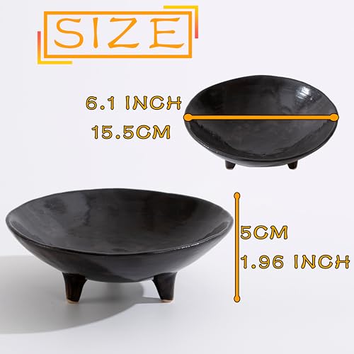 CM CHIC MONDAY 6 Decorative Bowl MultiPurpose Black Decorative Bowls for Keys Candy and Home Decor Small Ceramic Bowl - Image 3