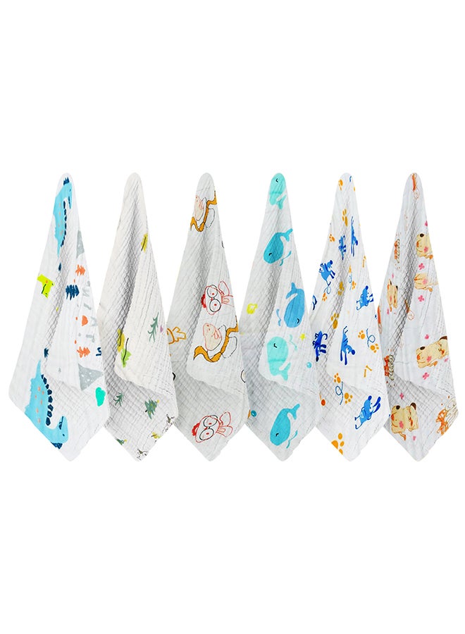 MARGOUN 6 Pack Baby Muslin Washcloths Natural Purified Cotton Baby Wipes Soft Newborn Baby Face Towel - Image 2