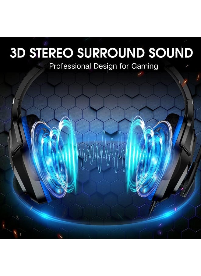 X bass nulliplex Gaming Headset Xbox one Headset with Mic Stereo Gaming Headset, Noise Immunity Swivel Mic & LED Light, Suspension Headband PS4 VR Headphone Compatible with PC PS5 Xbox One  - Image 3