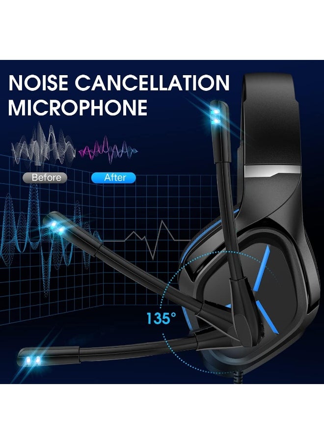 X bass nulliplex Gaming Headset Xbox one Headset with Mic Stereo Gaming Headset, Noise Immunity Swivel Mic & LED Light, Suspension Headband PS4 VR Headphone Compatible with PC PS5 Xbox One  - Image 5