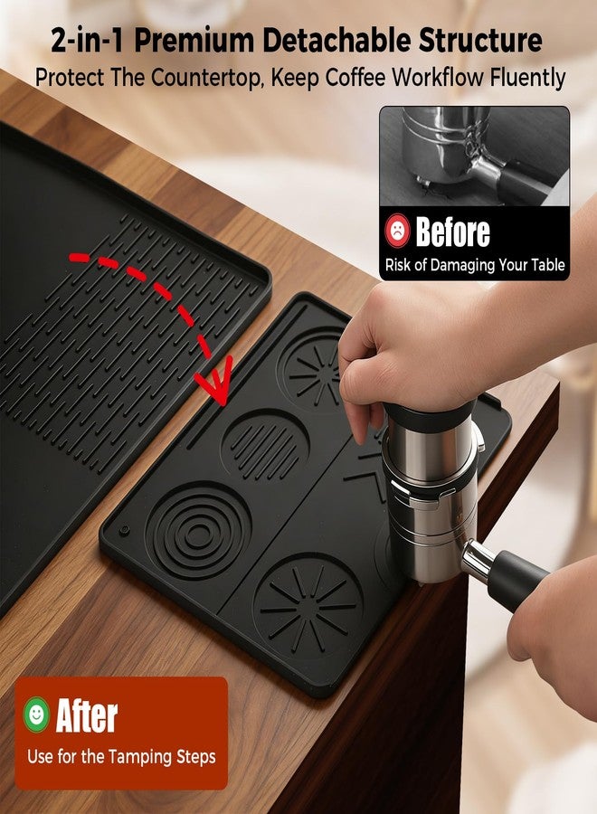 RICANK Silicone Coffee Mat for Ninja Luxe Espresso Machine ES601, Breville Barista Express and Most Home Espresso Machines– Large Heat-Resistant Coffee Bar Mat for Ninja luxe Cafe Accessories Black - Image 3