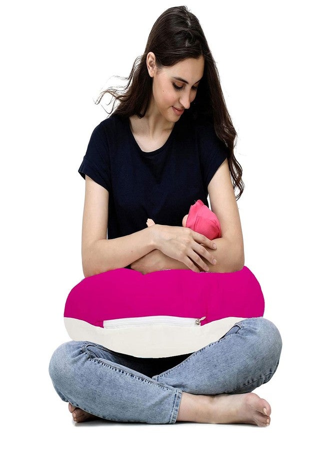 GET IT Feeding Nursing Pillow Micro Fibre (Pink Beige, Standard Size) - Image 1
