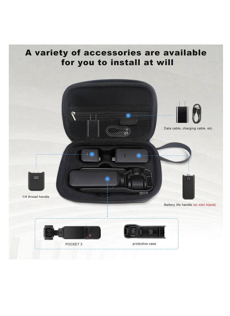 Excefore - Carrying and Protective Hard Shell Travel Storage Case Bag, Compatible with Osmo Pocket 3 Creator Combo, Cameras Accessories Kit, Hard Carrying Case, Case Only, Black - Image 1
