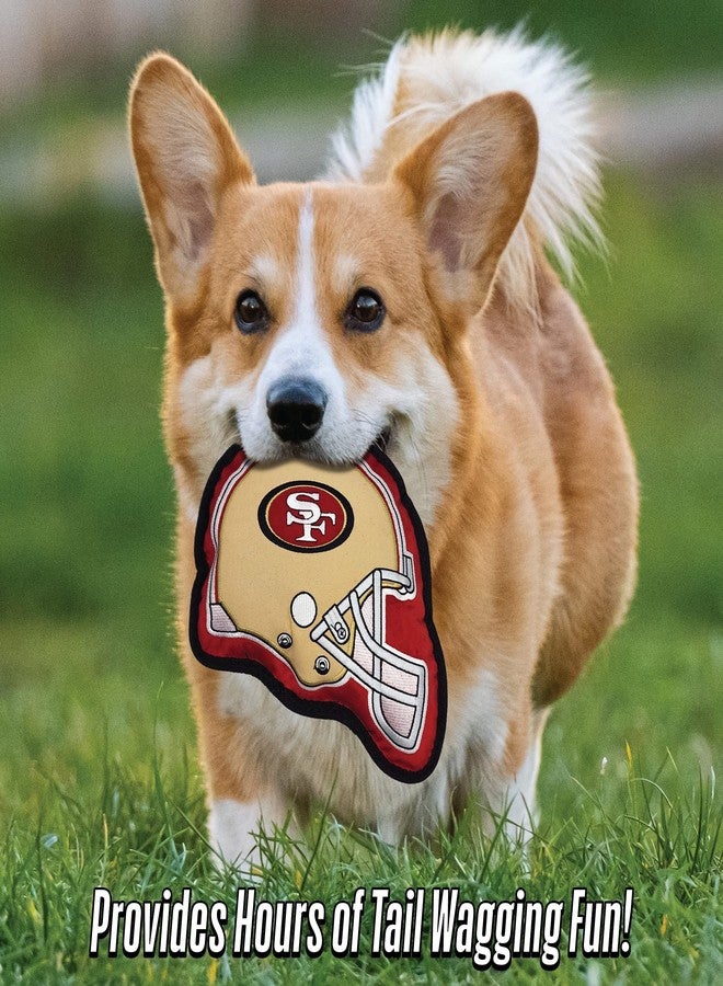 Pets First The 1st Ever Tough but Smooth Dog Toy NFL SAN Francisco 49ERS Football Helmet Tough Pet Toy. A Premium Quality Doggie Toy with Built-in Squeaker. Sports Fans Favorite Chew Toy - Image 3