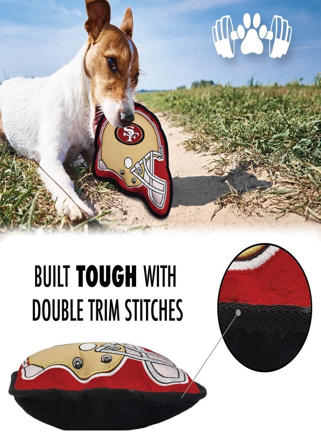 Pets First The 1st Ever Tough but Smooth Dog Toy NFL SAN Francisco 49ERS Football Helmet Tough Pet Toy. A Premium Quality Doggie Toy with Built-in Squeaker. Sports Fans Favorite Chew Toy - Image 2
