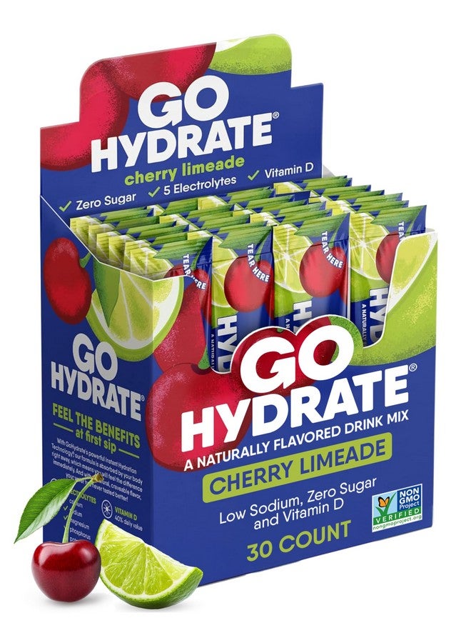 جو هايدرايت أكياس مسحوق الترطيب الفوري من جوهيدرات - مزيج مشروب منخفض الصوديوم من الإلكتروليتات - دعم طبيعي للترطيب، مشروب مسحوق بنكهة الإلكتروليتات خالي من السكر مع فيتامين د، 30 عبوة، نكهة الكرز والليمون - Image 1