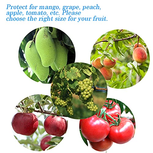 Miuezuth 50PCS Fruit Protection Bags, 9x6'' Green Netting Bags for Fruit Trees, Garden Fruit Cover Mesh Bags with Drawstring for Plant Fruit Flower and Vegetables - Image 4