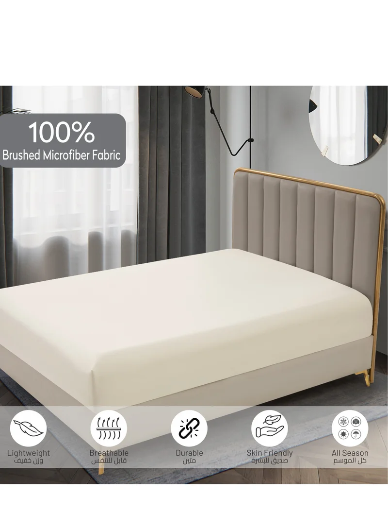 Donetella Bedding Fitted Sheet - Fits 150x200 Cm Bed For Queen Bed 3 Pcs (1 Fitted Sheet and 2 Pillowcases) - 30 Cm Deep Pocket - Solid Bed Sheet