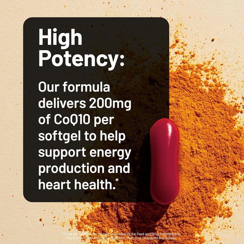 NatureWise CoQ10 200mg Softgels High Potency Ubiquinone  Coenzyme Q10 Supplement  Antioxidant for Heart Health  Energy  Vegan NonGMO GlutenFree  30 Count1Month Supply - Image 3