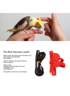Zerodis Pet Bird Harness Leash, Lightweight Bird Flying Harness Anti Bite Bird Harness Leash for Parrots Pigeons Lovebird Red  - Image 2
