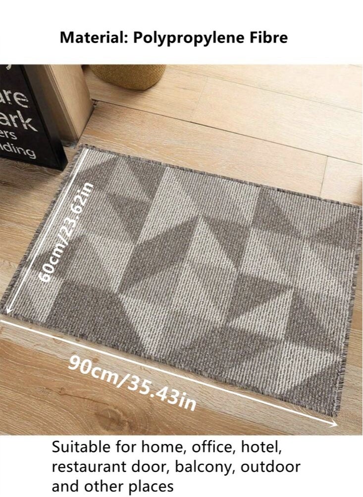 1-Piece Modern Geometric Non-Slip Doormat Outdoor Floor Mat Polypropylene Fiber Grey 90x60 Centimeter - pzsku/Z67570829F9600C43CC40Z/45/_/1701337861/eaef4f44-e6e2-45ba-9f0e-e685461bff3a