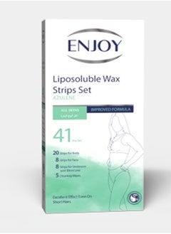 ENJOY Enjoy Liposoluble Wax Strips Set Azulene For All Skins 41pcs  - Image 1