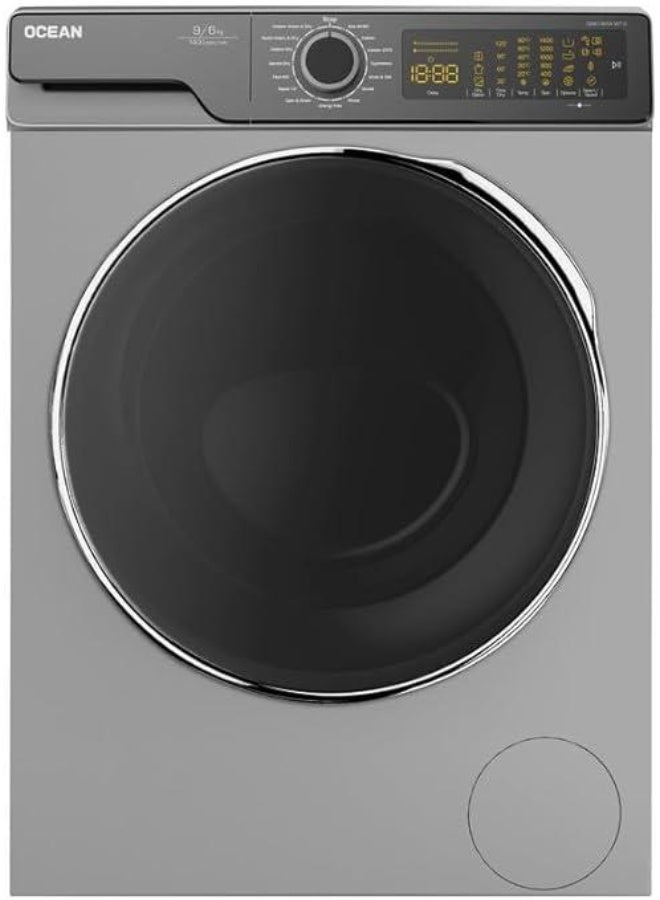 OCEAN OWD 9614 WT S, Front Load Washer Dryer, 9 kg Wash / 6 kg Dry, 1400 RPM, Inverter, Silver - Image 1