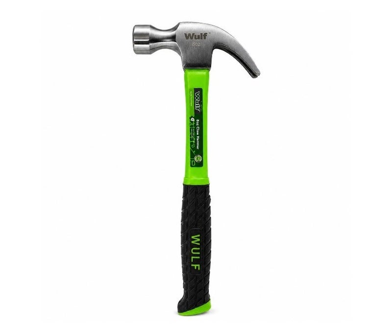 WULF Claw Hammer 8oz with Ergonomic Non-Slip Rubber Grip Handle, Forged Steel Hammer Head with Polished Claw for Nail Pulling, Carpentry, Woodwork, Construction, DIY Repairs & Professional Heavy-Duty Use - Image 1
