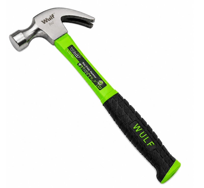 WULF Claw Hammer 8oz with Ergonomic Non-Slip Rubber Grip Handle, Forged Steel Hammer Head with Polished Claw for Nail Pulling, Carpentry, Woodwork, Construction, DIY Repairs & Professional Heavy-Duty Use - Image 1