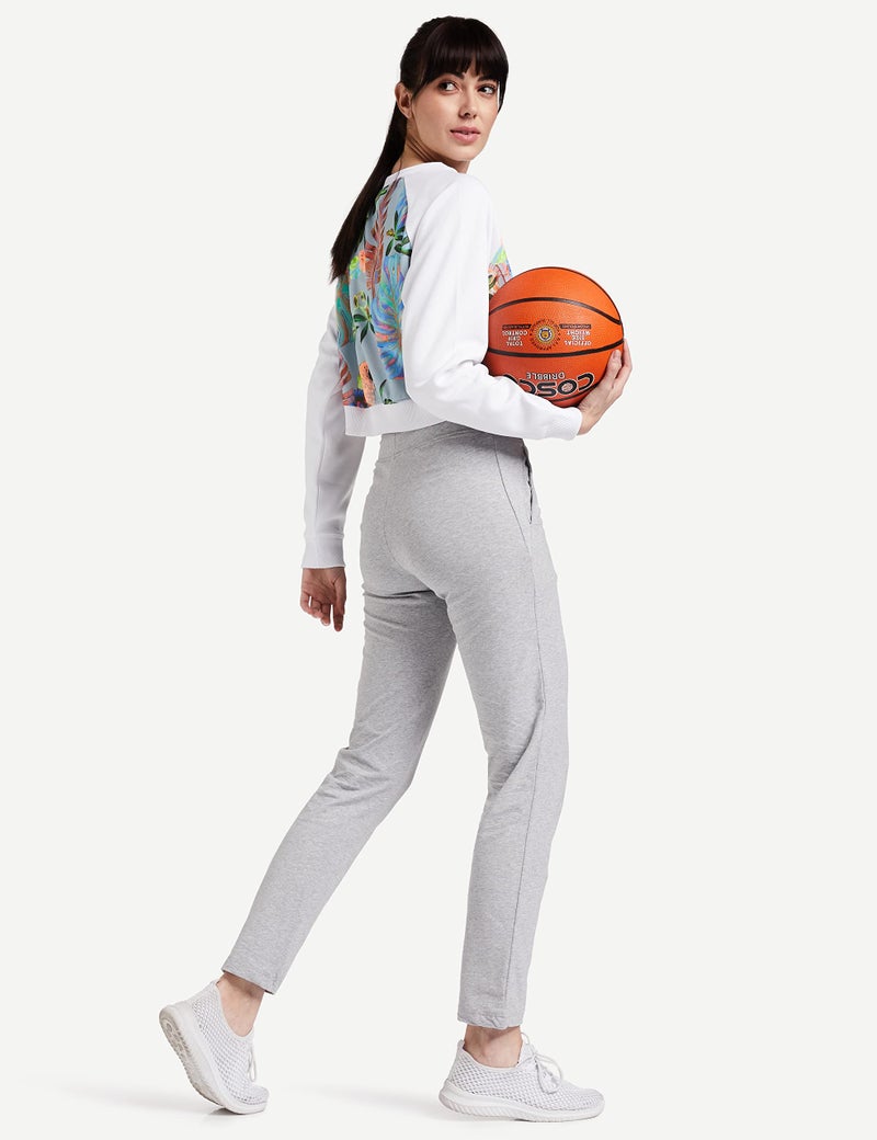 Van Heusen Women Lounge Pants - Cotton Elastane - Smart Tech, Easy Stain Release, Wicking_55303_Lt Grey Melange_L - Image 2
