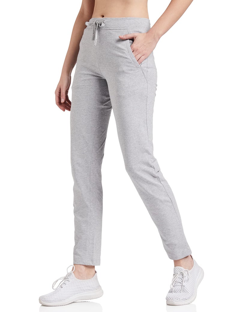 Van Heusen Women Lounge Pants - Cotton Elastane - Smart Tech, Easy Stain Release, Wicking_55303_Lt Grey Melange_L - Image 1