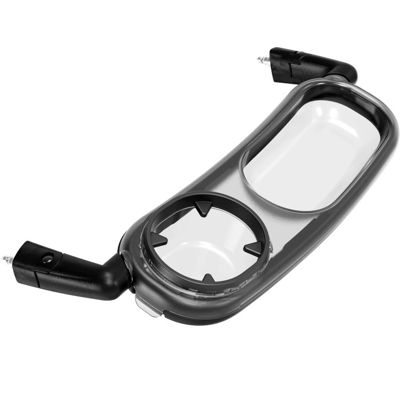 Boffinby صينية وجبات تناسب UPPAbaby Vista/Vista V2/Vista V3/Cruz/Cruz V2/ RumbleSeat/RumbleSeat V2، صينية عربة مع حامل أكواب ووعاء مدمج، آمنة للغسل في غسالة الصحون، تثبيت سريع، تطوى مع العربة، رمادي - Image 1