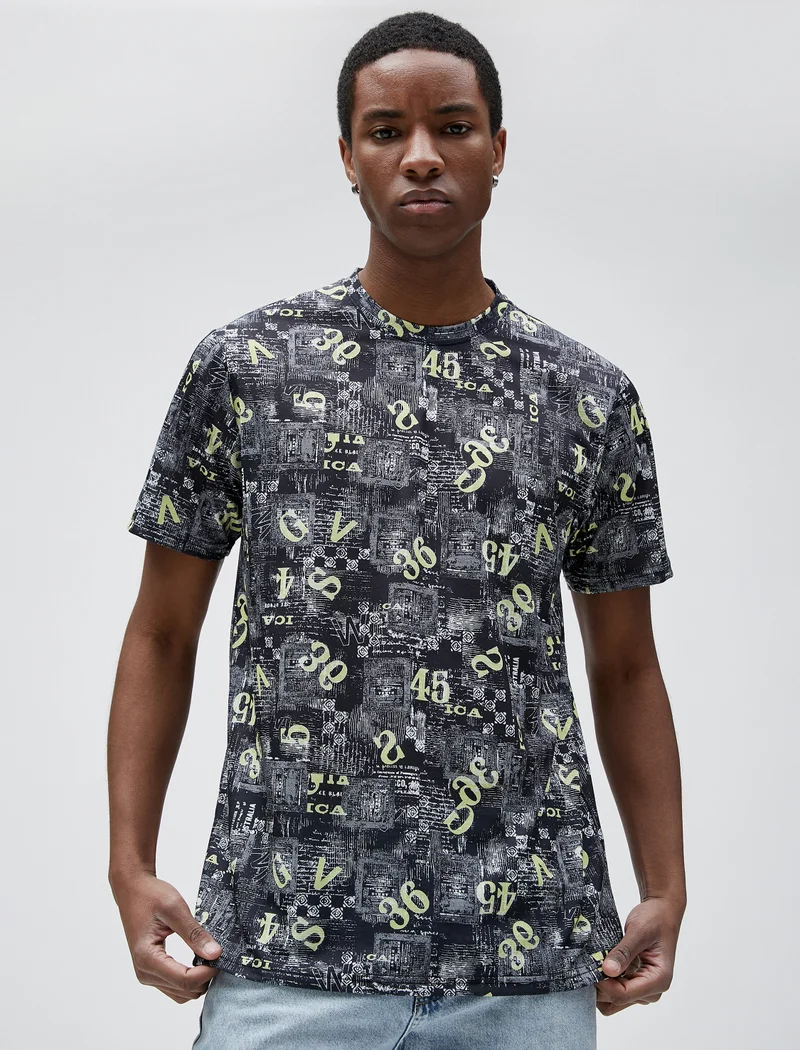 كوتون Koton | Printed Crew Neck T-Shirt