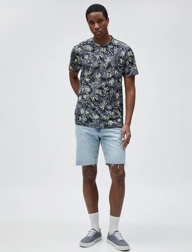 كوتون Koton | Printed Crew Neck T-Shirt