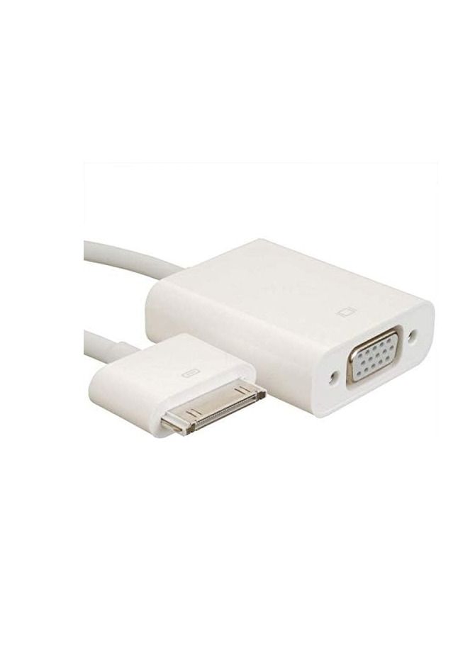 NTECH 30 Pin Dock Connector to VGA Monitor TV Cable Adapter Converter for iPad/iPad2/iPad3/iPhone 4,4S/iPod(Ipad to Vga) - Image 1