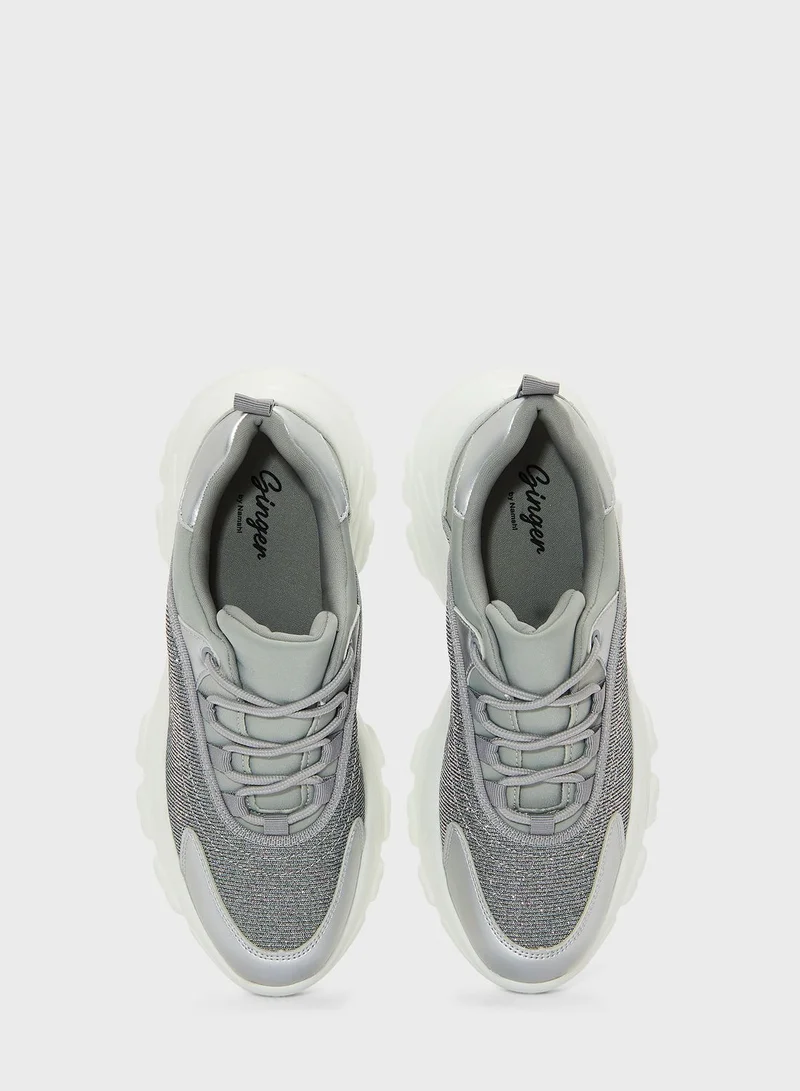 Ginger Mixed Material Sneaker