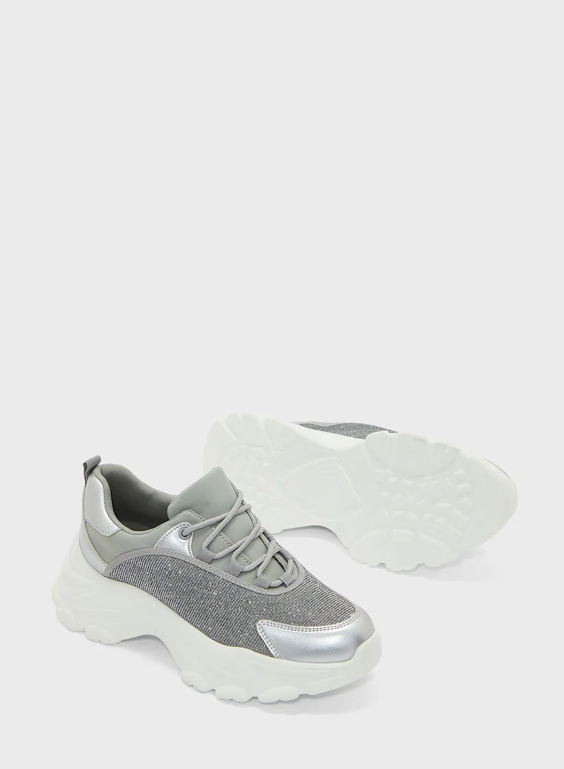 Ginger Mixed Material Sneaker