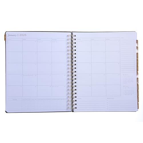 russell+hazel 2025 Vegan Leather Black Weekly Planner, 12 Month Calendar - Image 3