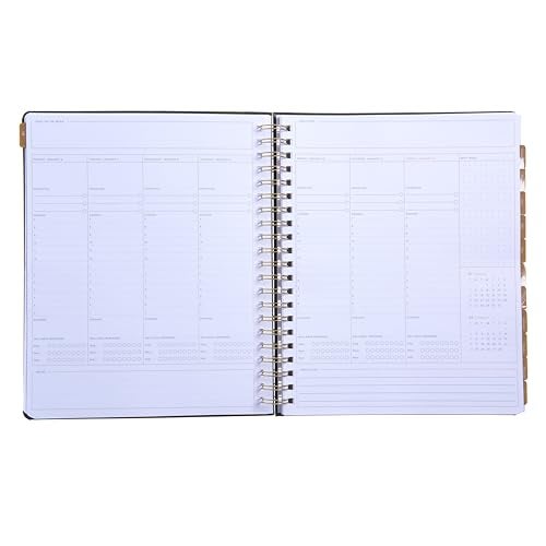 russell+hazel 2025 Vegan Leather Black Weekly Planner, 12 Month Calendar - Image 4