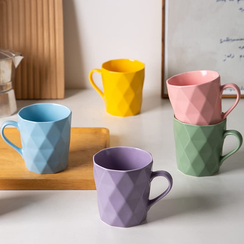 MIWARE 11 Ounce Porcelain Mugs, Set of 6, Tea and Cocoa Mug Set, Multicolor, Matte - Image 5