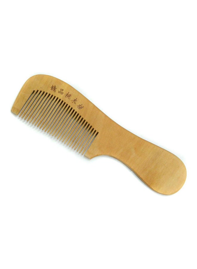 NIBEMINENT Natural Wood Handle Comb - Narrow Tooth Beige - Image 1