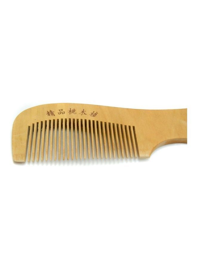 NIBEMINENT Natural Wood Handle Comb - Narrow Tooth Beige - Image 3