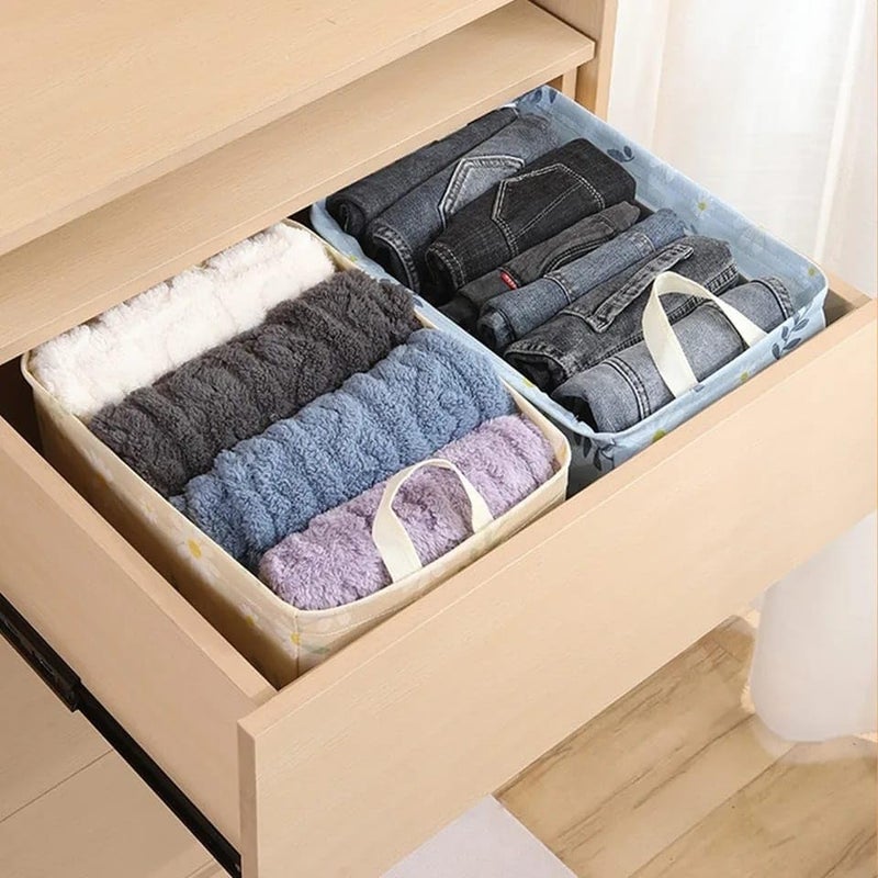 kunya Collapsible Fabric Storage Cubes Organizer with Handles Foldable Storage Baskets for Organizing Toys Books Shelves Closet Large Storage Box with Handles 1 PCS Multicolour Box 1 - Image 2
