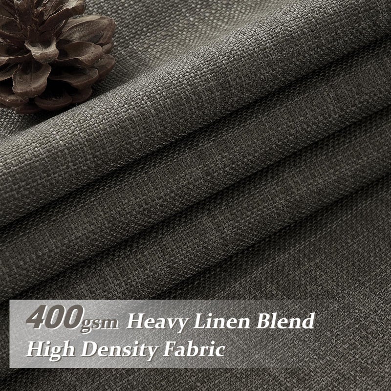 PleatedDrapes Memory Trained Pinch Pleated 96 Inch Viral Curtains for Living Room 2 Panels Set, Dark Grey Blackout Double Layer Linen Thermal Privacy Noise Reducing Elegant Windows Curtain for Kids Room 8 FT Length - Image 2