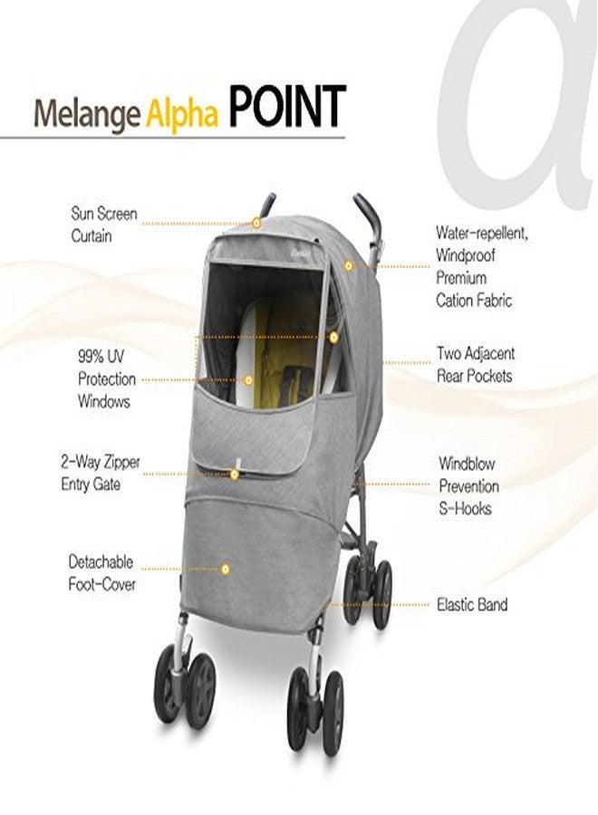 Manito Melange Alpha Stroller Weather Shield (Black Grey) - Image 2