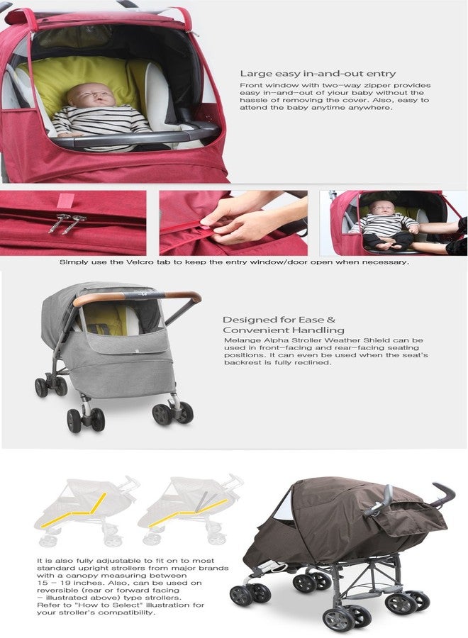 Manito Melange Alpha Stroller Weather Shield (Black Grey) - Image 5