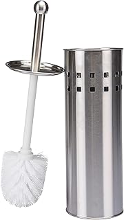 Bath Bliss Toilet Brush & Holder Set, Dimensions: 3.75" Rd x 15", Stainless Steel, Bathroom, Rust Resistant , Easy - Image 1