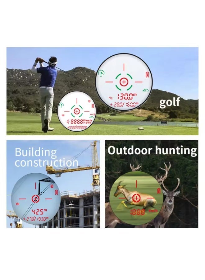 SNDWAY 2000 Yards OLED Golf & Hunting Laser Rangefinder with Magnetic Mount – 6X Zoom, Flag Lock, Slope & Height Compensation, Horizontal Distance Mode, Ultra-Long 2000m Measurement, ±1m High Precision, Fast 0.5s Laser Scan, Speed Detection 0–300km/h, USB-C Rechargeable 750mAh Battery, IP54 Water Resistant Monocular Telescope for Golfers & Outdoor Sports - Image 3