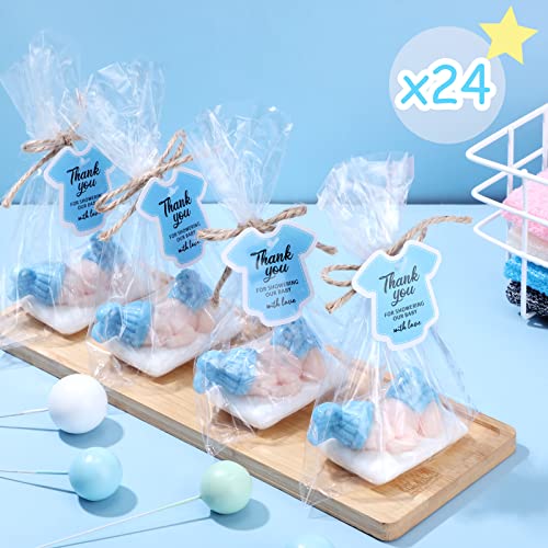 Otuuz 24 Packs Baby Shower Soap Favors Handmade Sleeping Baby Shower Scented Soap with Gift Tags for Guests Girl Boy Favors Decor (Classic Blue) - Image 3
