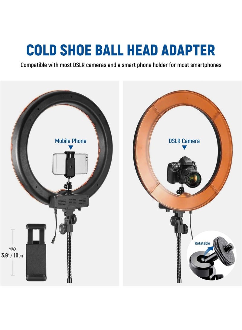 18-Inch LED Ring Light with Stand – 50W Dimmable Lighting for Makeup, Tattoo, Salon, and Video - Image 3