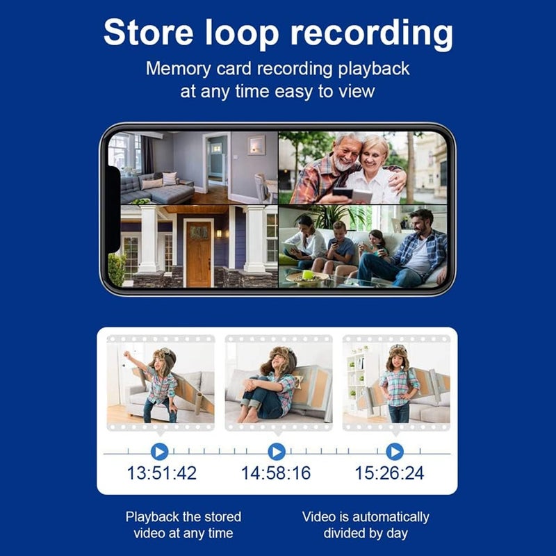 ويوبلز كاميرا مراقبة بزاوية 360 درجة، كاميرا أمان خارجية ذاتية التتبع، كاميرا أمان للأطفال لاسلكية تعمل بتقنية الواي فاي، كاميرا IP منزلية متحركة بتقنية PTZ، كاميرا رؤية ليلية - Image 5