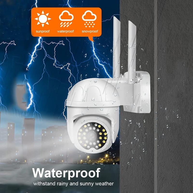 ويوبلز كاميرا مراقبة بزاوية 360 درجة، كاميرا أمان خارجية ذاتية التتبع، كاميرا أمان للأطفال لاسلكية تعمل بتقنية الواي فاي، كاميرا IP منزلية متحركة بتقنية PTZ، كاميرا رؤية ليلية - Image 1