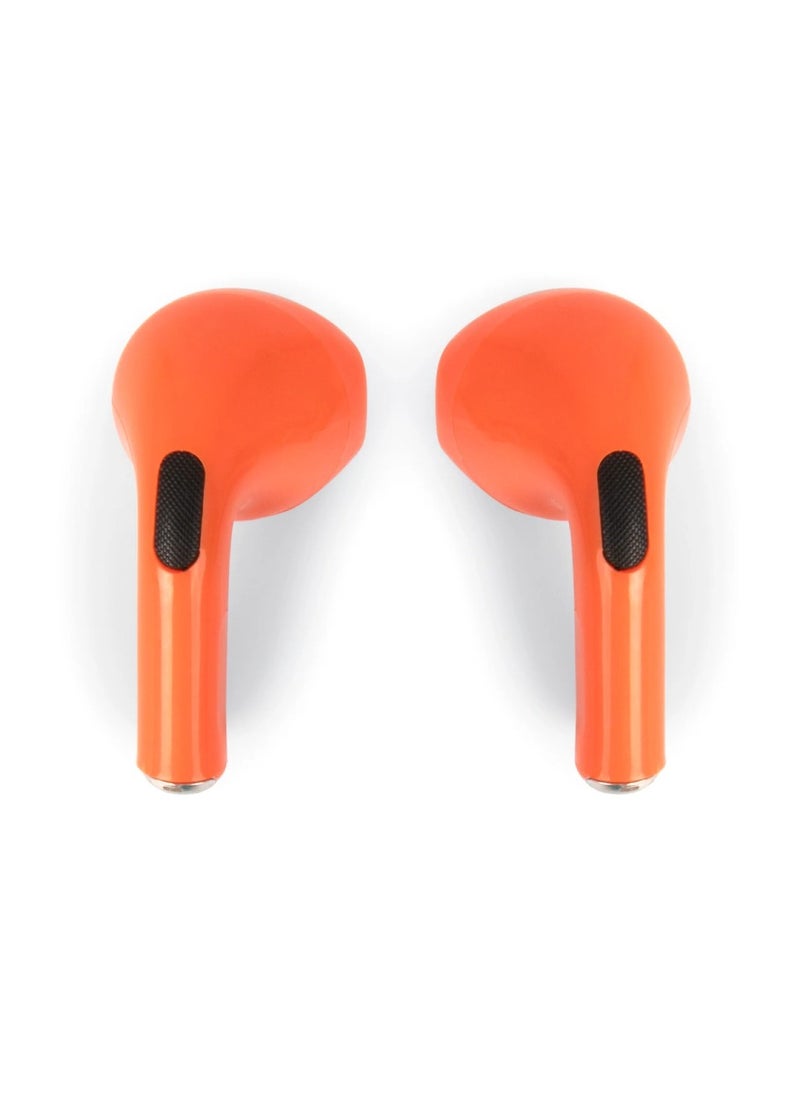 DIGI CORE - Pro 6 TWS True Wireless Headphones Bluetooth Earphone Earbuds Bass Headset Wireless Earbuds In-Ear Earbuds Lightweight Bluetooth 5.0 Headphones With Mic Multimode Headphone (Reddish Orange) - Image 1
