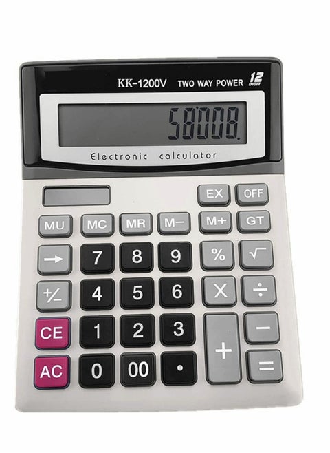 Solar Battery Desktop Calculator Large Dual Power Standard Function Business with 12 Digit LCD Display Convenient for Student Office, Home, Market