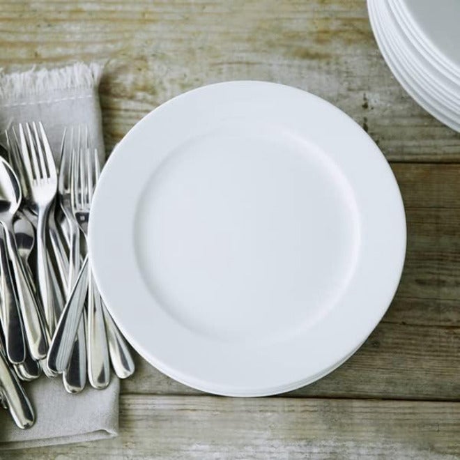 MN Deer Premium White Porcelain Dinner Plates Set of 6 | Round Flat & Deep Serving Plates for Meat, Dessert, Salad or Soup | Scratch Resistant Dishwasher Safe (11" | 27.5cm, Flat) - Image 3