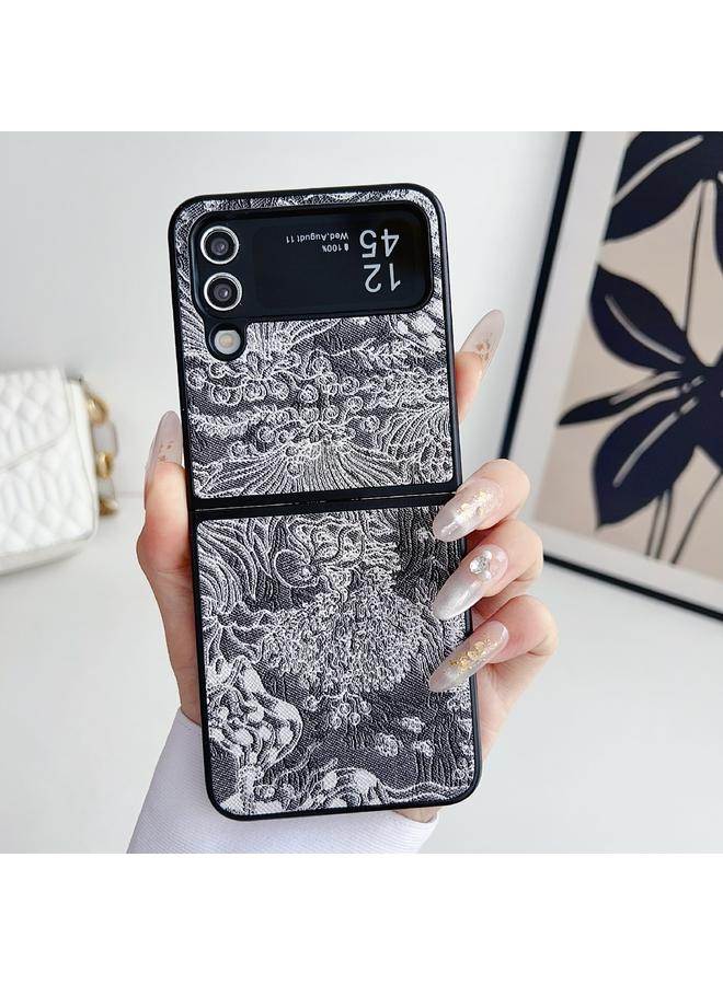 إيروريكس جراب هاتف Samsung Galaxy Z Flip3 بنمط تطريز وتغطية كاملة - Image 2