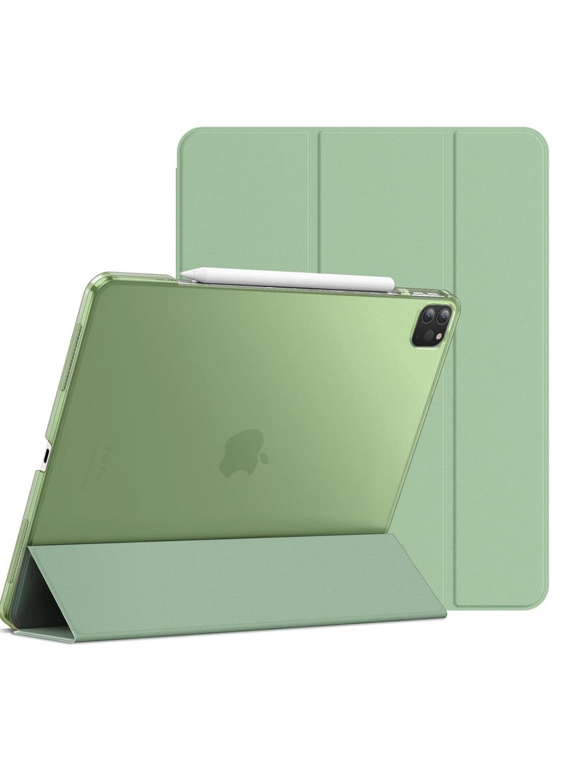 جي تيك حافظة لجهاز iPad Pro مقاس 12.9 بوصة متوافقة مع غطاء القلم الرصاص للتنبيه والنوم التلقائي بلون ماتشا الأخضر - Image 1