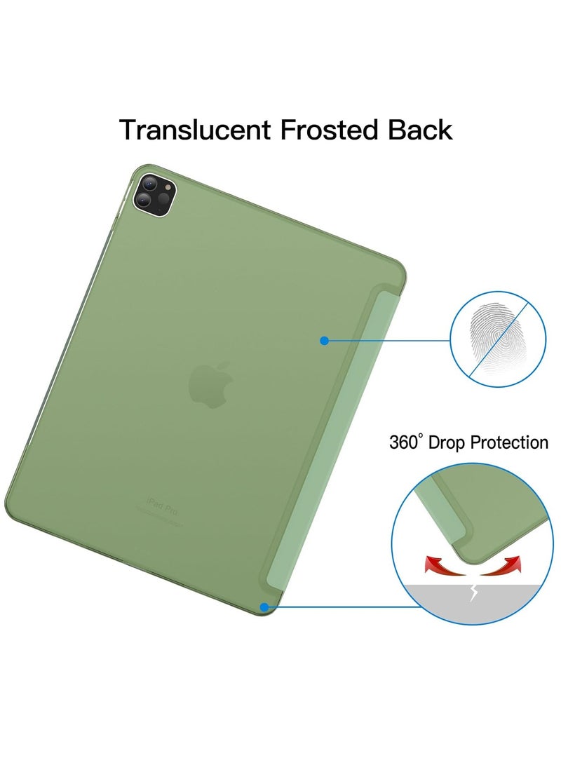 جي تيك حافظة لجهاز iPad Pro مقاس 12.9 بوصة متوافقة مع غطاء القلم الرصاص للتنبيه والنوم التلقائي بلون ماتشا الأخضر - Image 4