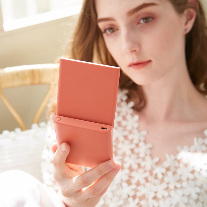 LED Makeup Mirror 3000mAh Rechargeable Portable Compact Mirror - Multifunctional Safe Temperature Control Travel Mirror for Girls On The Go - Image 3