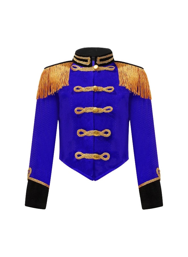 Kids Girls Boys Drum Major Costume Marching Band Uniform Ringleader Drummer Halloween Cosplay Performance Prince Costume 